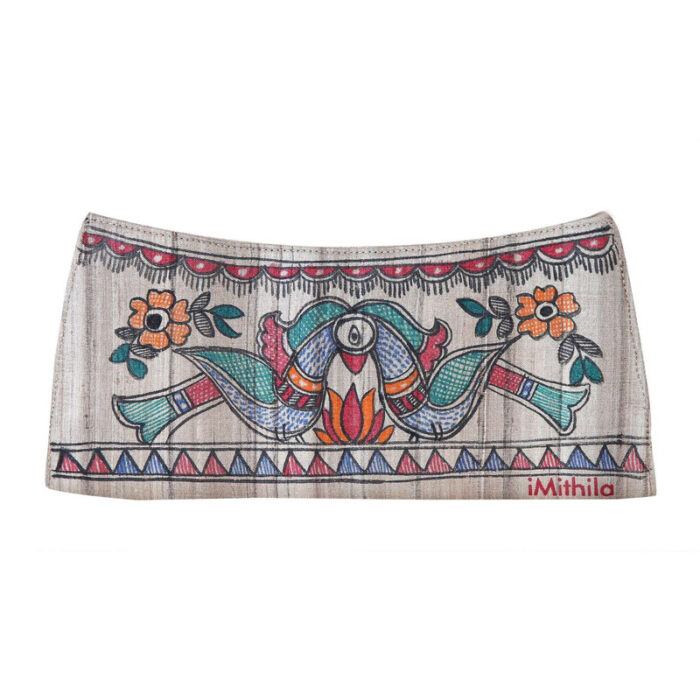 Imithila Handpainted Madhubani Art Tussar Silk Box Clutch Buy Online