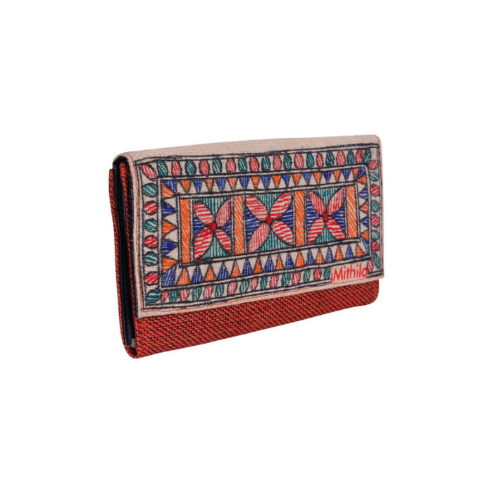 Imithila Traditional Madhubani Jute Cotton Clutch