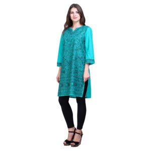 iMithila Handpainted Madhubani Self Design Women Stitched Kurti - Image 5
