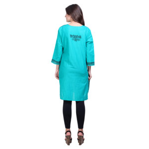 iMithila Handpainted Madhubani Self Design Women Stitched Kurti - Image 3
