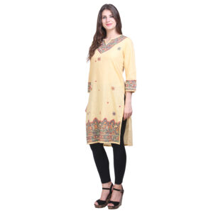 iMithila Handpainted Madhubani Self Design Women Stitched Kurti - Image 5
