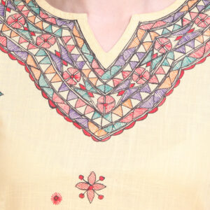 iMithila Handpainted Madhubani Self Design Women Stitched Kurti - Image 6