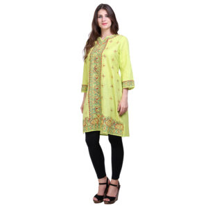 iMithila Handpainted Madhubani Self Design Women Stitched Kurti - Image 5