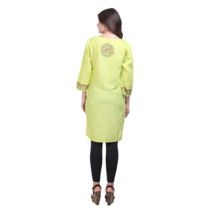 iMithila Handpainted Madhubani Self Design Women Stitched Kurti - Image 3