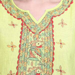 iMithila Handpainted Madhubani Self Design Women Stitched Kurti - Image 6