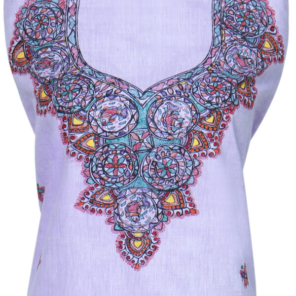 iMithila Madhubani Handpainted Unstitched Cotton Kurti - Image 5