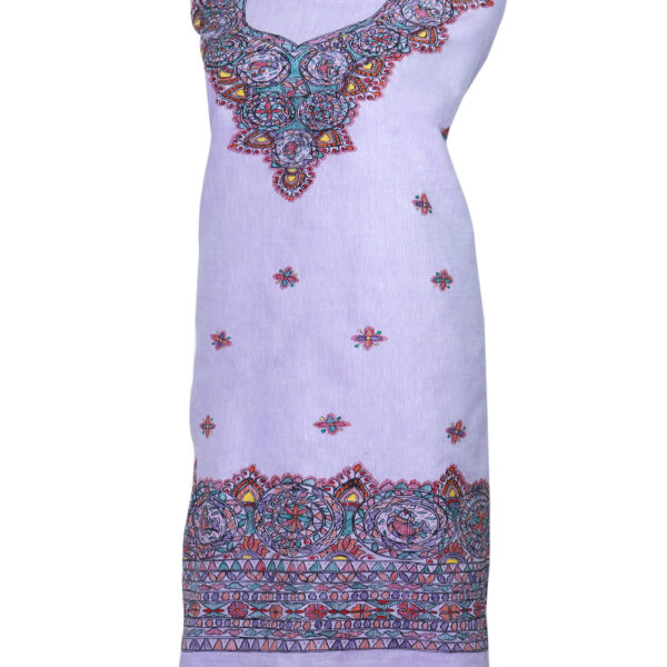 iMithila Madhubani Handpainted Unstitched Cotton Kurti - Image 4