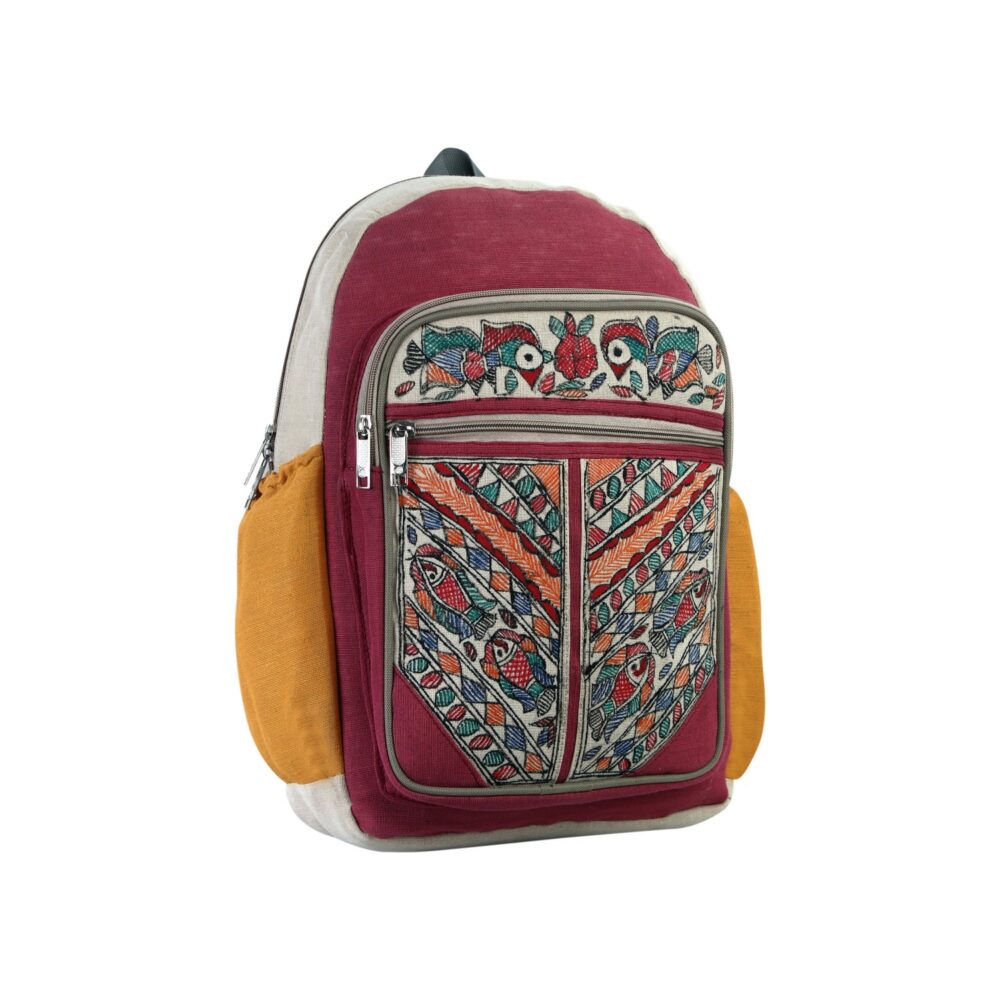 iMithila Madhubani Art Hemp Jute Cotton Laptop Bag | Buy Online Indian ...