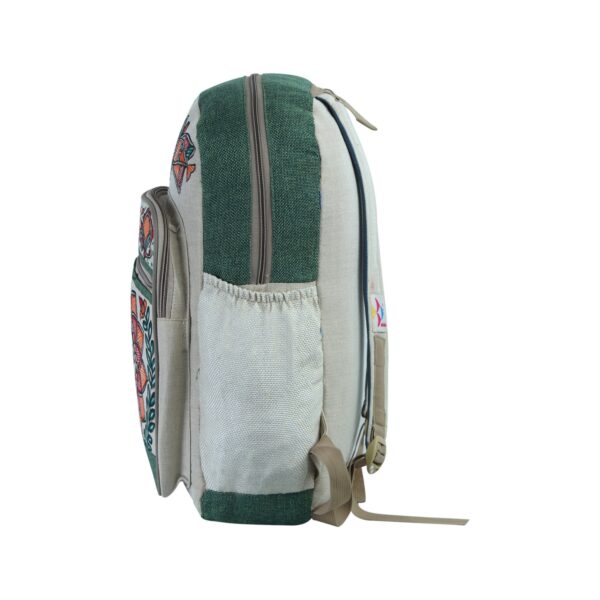 iMithila Madhubani Art Hemp Jute Cotton Laptop/Travel Bag - Image 6