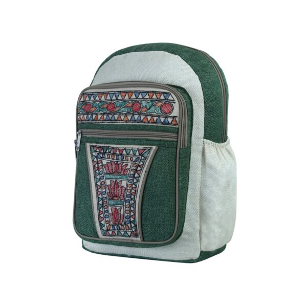 iMithila Madhubani Art Hemp Jute Cotton Laptop Bag - Image 3