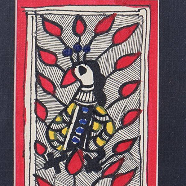 iMithila Authentic Dancing Peacock Painting – Indian Paintings – Traditional Artwork – Hand Painted Artistry – Madhubani Painting - Paintings for Home Décor – Framed paintings for living room & Bedroom - Image 3