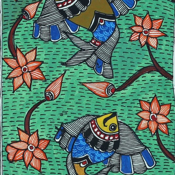 iMithila Madhubani Mithila Painting for Home & Offices in Mithila Style (Unframed) - Image 3