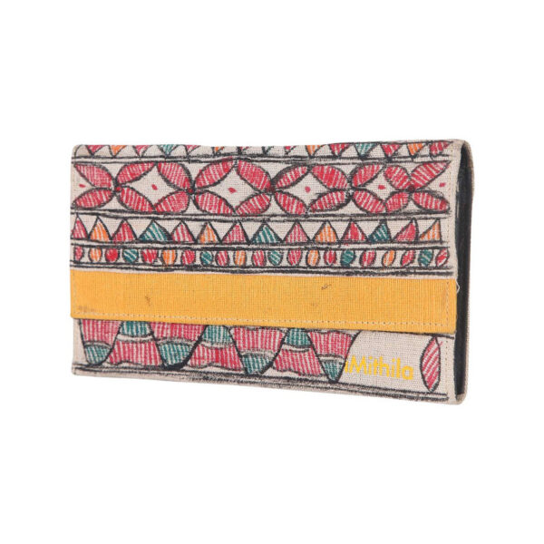iMithila Madhubani Art Jute Cotton Clutch Handpainted Motifs - Image 5