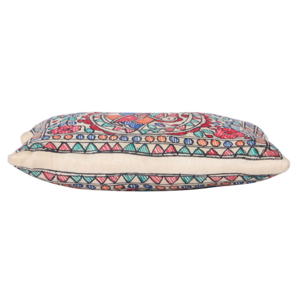 IMithila Folk Art Casual Ethnic Madhubani Handpainted Silk Pouch - Image 5