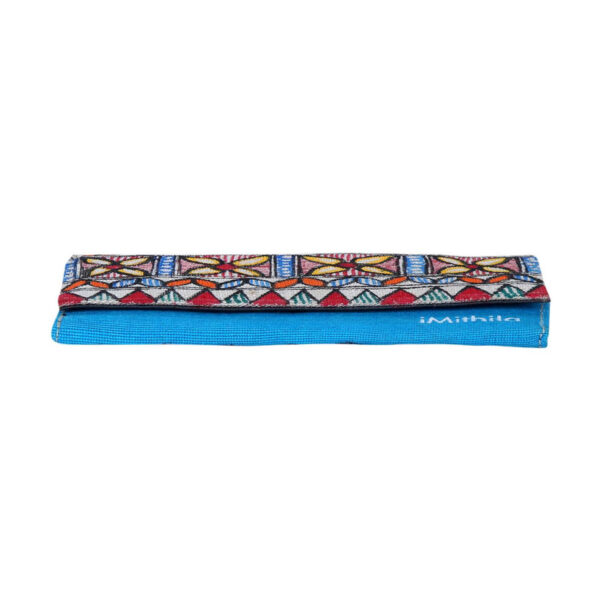 iMithila Madhubani Art' Jute Cotton Clutch Handpainted Motifs - Image 4