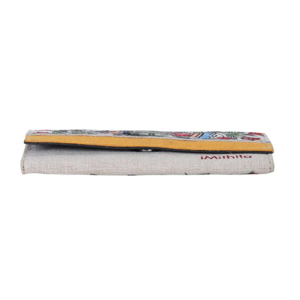 iMithila Madhubani Art Jute Cotton Clutch Handpainted Motifs - Image 5