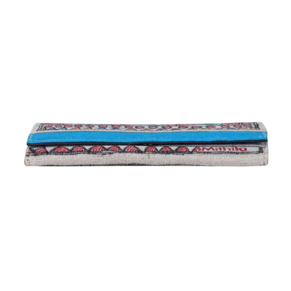 iMithila Madhubani Art' Jute Cotton Clutch Handpainted Motifs - Image 5