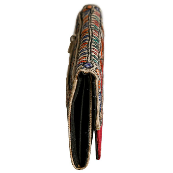 iMithila Madhubani Art Jute Cotton Clutch Handpainted Motifs - Image 4