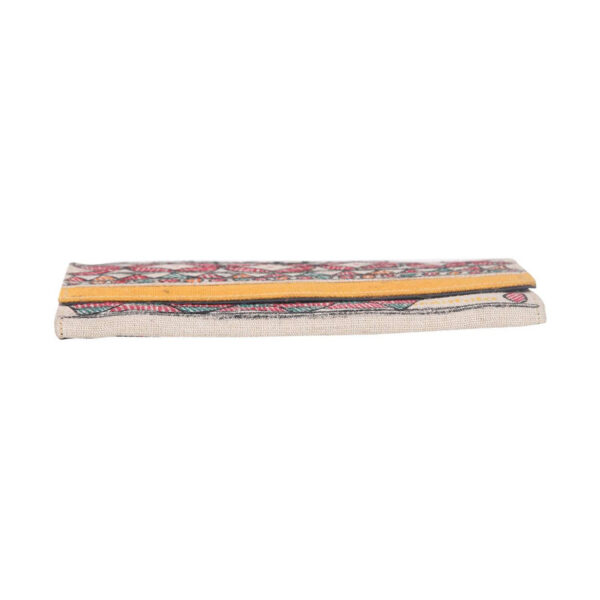 iMithila Madhubani Art Jute Cotton Clutch Handpainted Motifs - Image 9