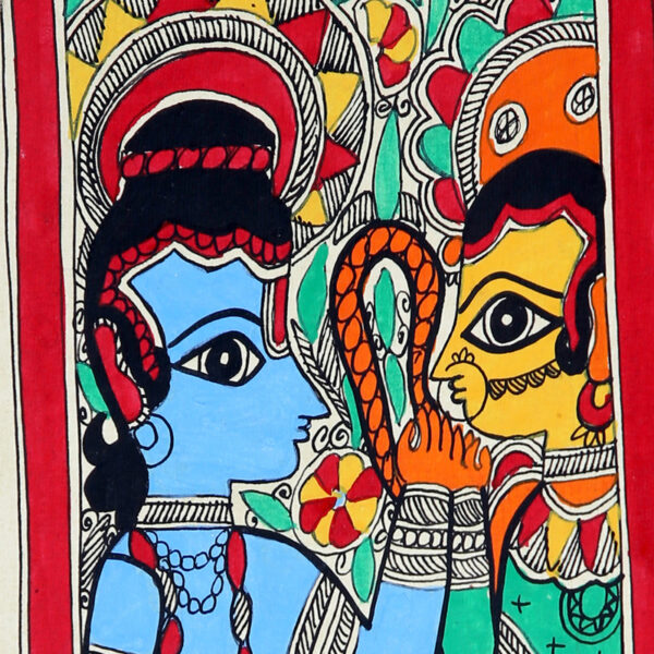 iMithila Authentic Madhubani Handpainted Paintings- Indian Traditional Folk Art -For Office / Home / Kitchen -Combo Pack of 2 Paintings (Unframed) - Image 3