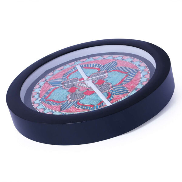 Madhubani Handpainted Wall Clock With Glass - Image 3