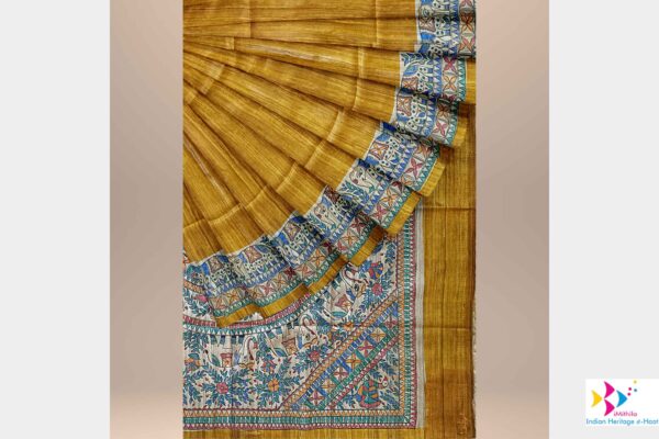 Exquisite Lord Ganesh Blessings for Auspicious Occasions- Silk Mark Certified – Yellow - Image 3